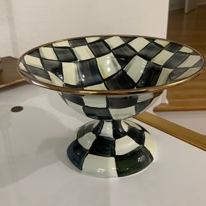 Mackenzie Child’s Courtly Check enamel compote - small - brand new, never used
